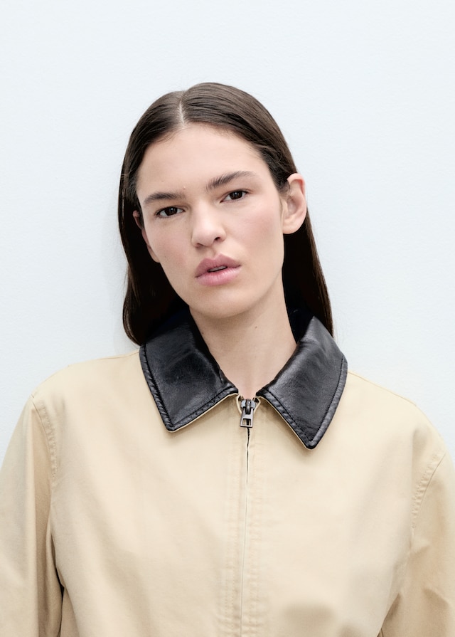 Mango Baumwolljacke mit Kontrastkragen Sonderangebote