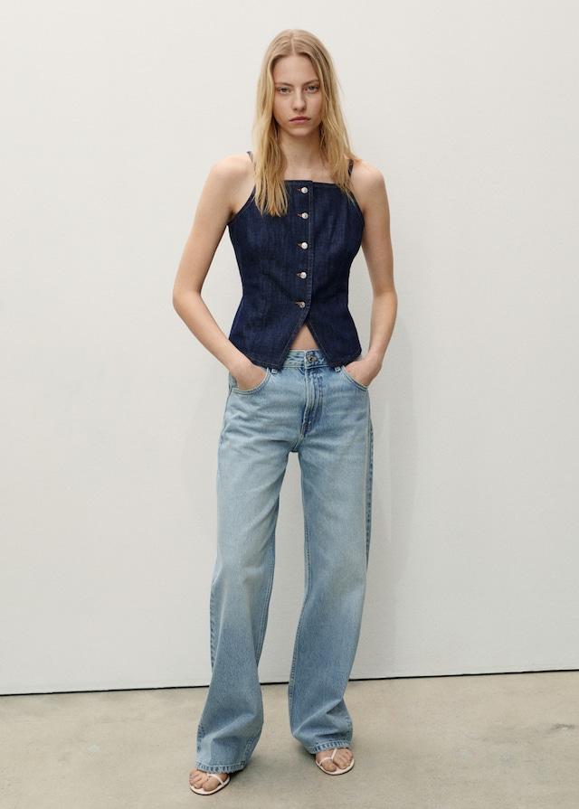 Mango Gerade Jeans Miami mit mittlerer Bundhöhe Begrenzte Freigabe