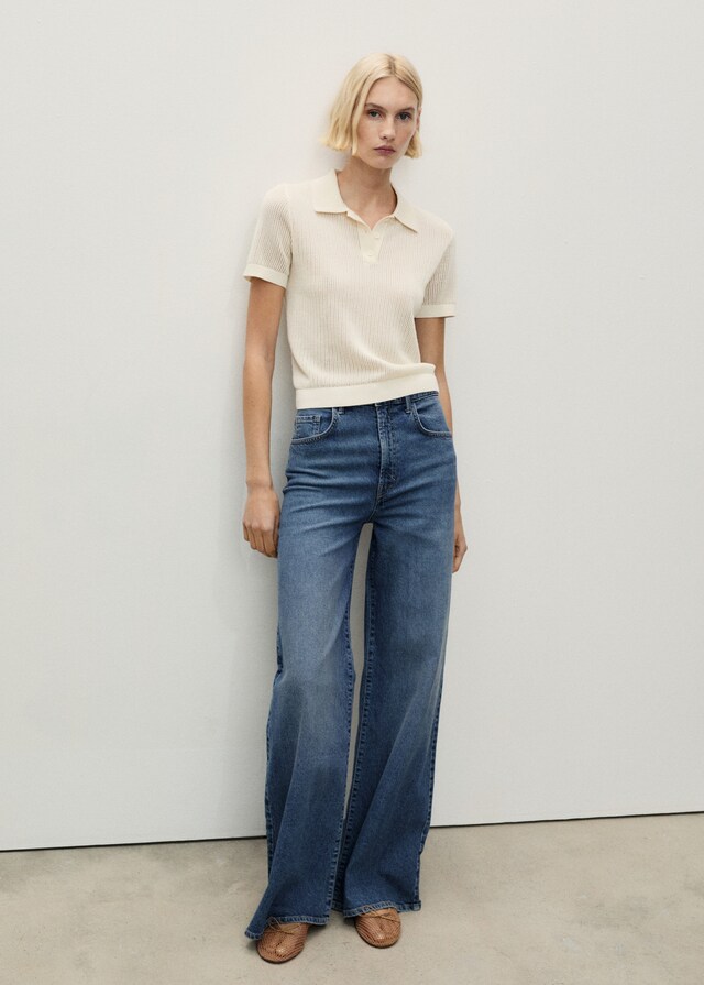 Mango Wideleg-Jeans mit hohem Bund Letzte 3 Tage