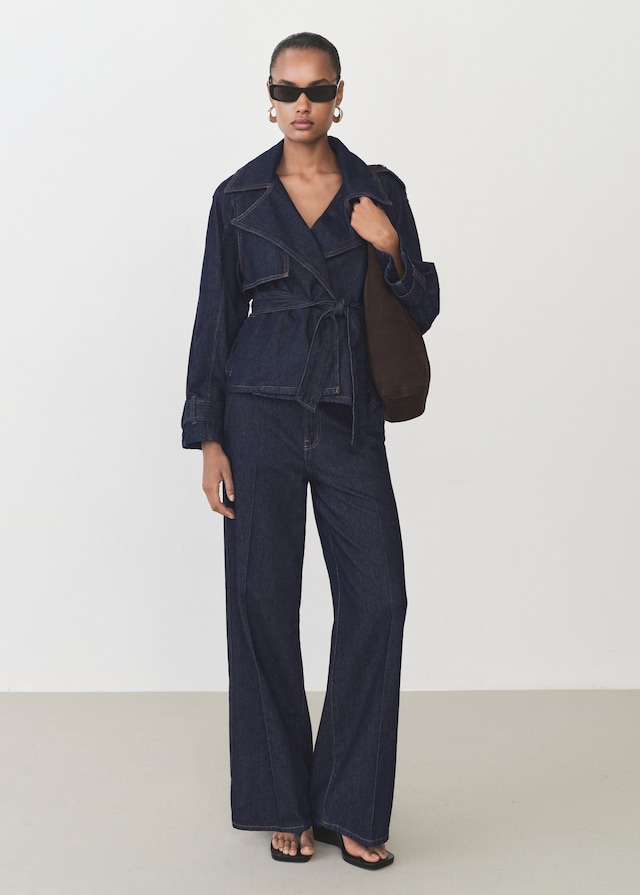 Mango High-Waist-Jeans mit weitem Bein Bis zu 50% Rabatt