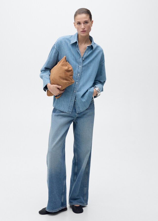 Mango Oversize-Denimhemd Im Verkauf