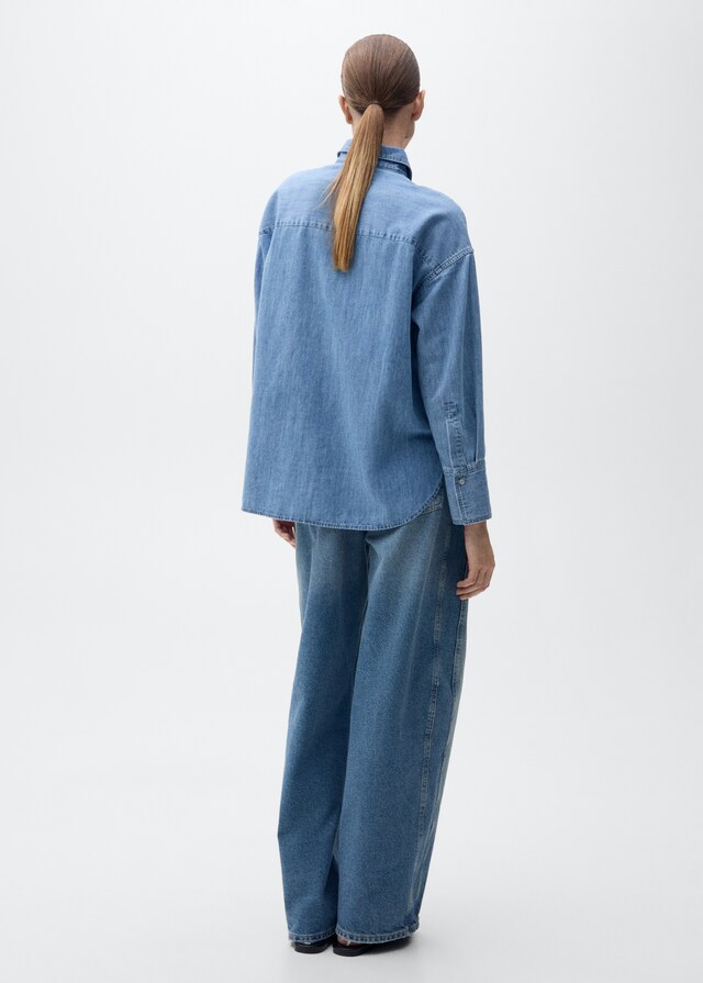 Mango Oversize-Denimhemd Im Verkauf