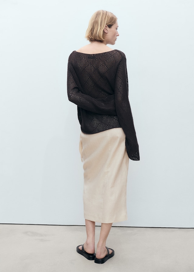Mango Sarong-Rock aus Leinen Schlussverkauf