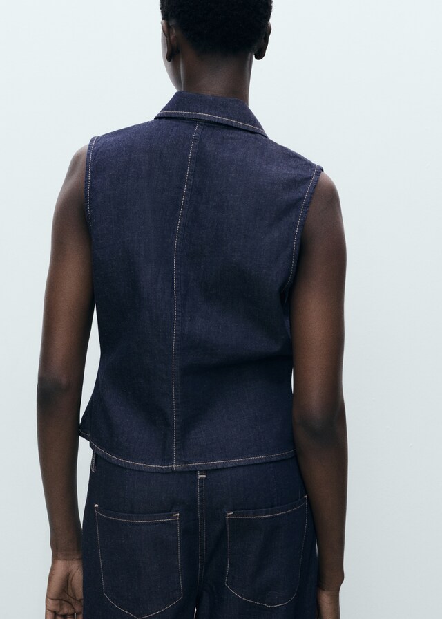 Mango Tailliertes Denim-Top Flash Sale