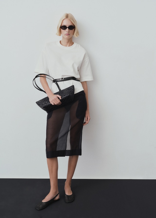 Mango Oversize Baumwoll-T-Shirt Black Friday