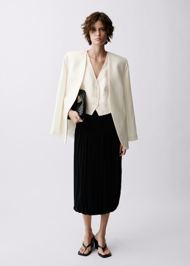Mango Leinen-Anzugweste Top Angebot