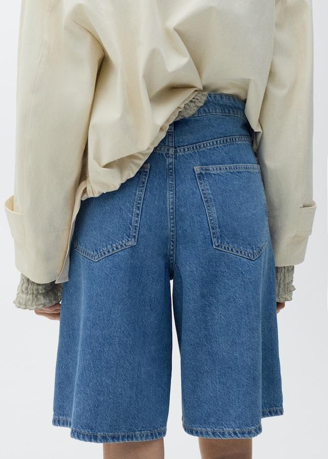 Mango Wideleg-Bermudashorts mit Bundfalten Online Outlet