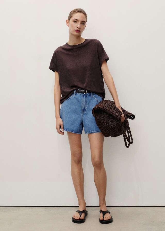 Mango Jeans-Shorts mit hoher Taille Exklusive Angebote