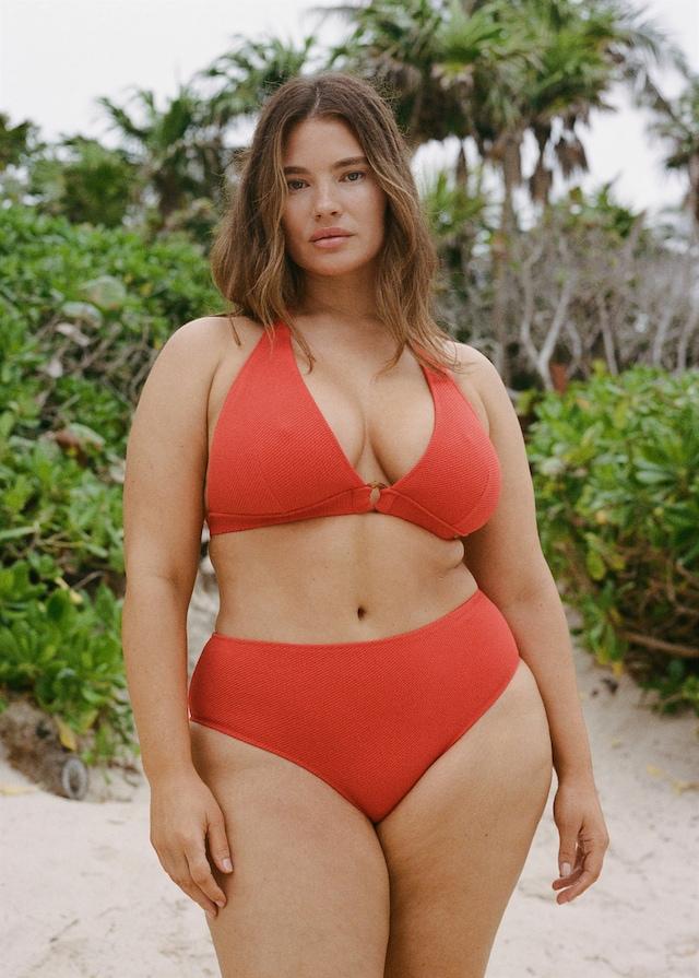 Mango Bikini-Top mit Textur und dekorativem Ring Kauf eins, bekomm eins gratis
