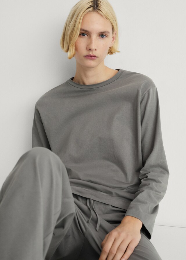 Mango Pyjama zwei Teile Baumwolle schlichtes Design Letzte 3 Tage