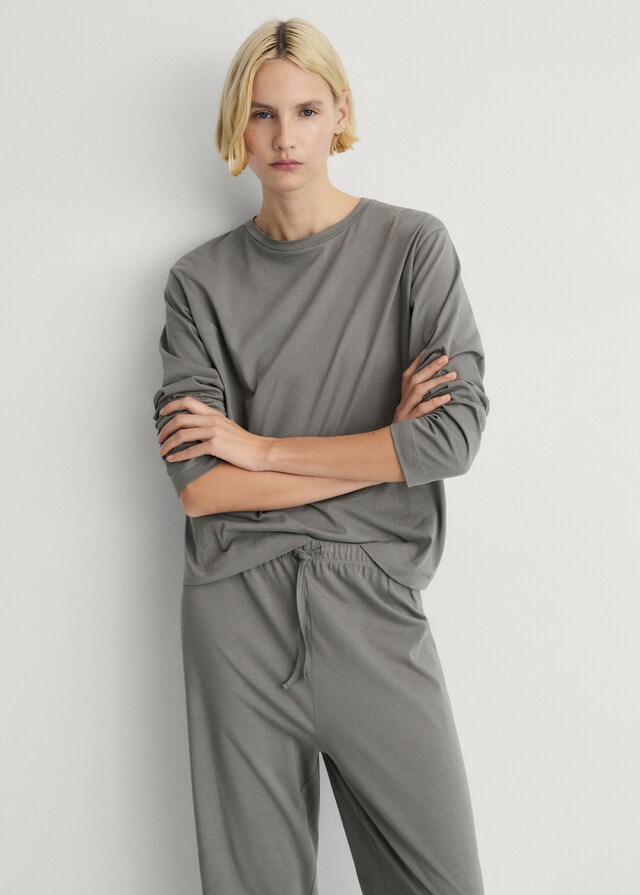 Mango Pyjama zwei Teile Baumwolle schlichtes Design Letzte 3 Tage
