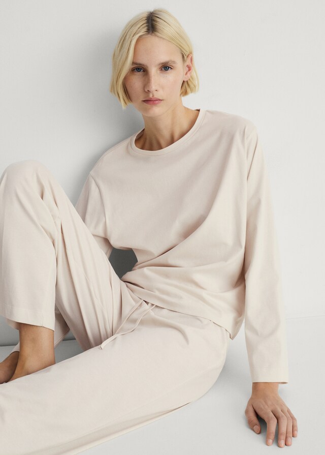 Mango Pyjama zwei Teile Baumwolle schlichtes Design JETZT KAUFEN