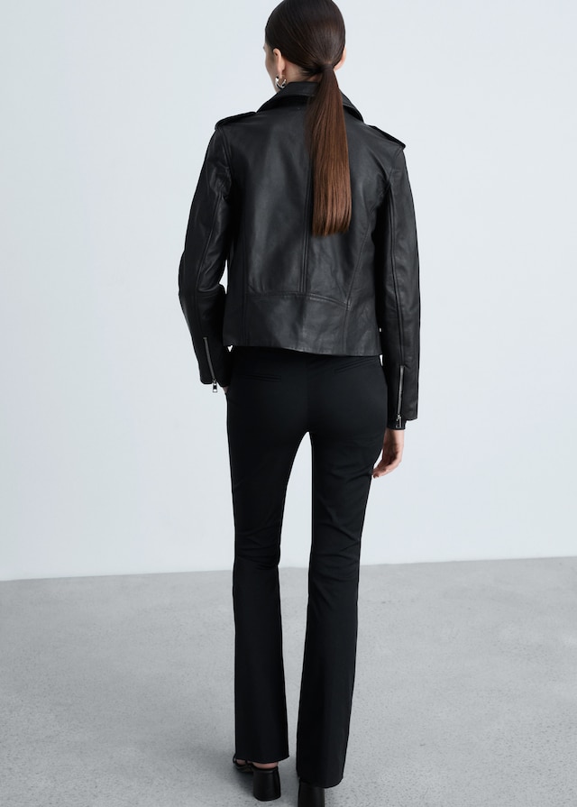 Mango Bikerjacke aus Leder Neueste Stile