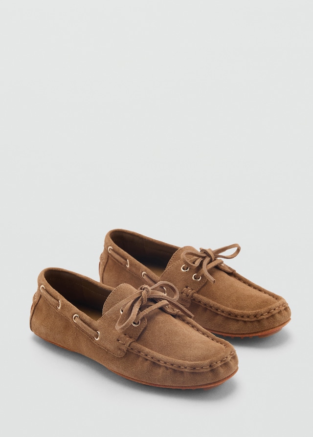 Mango Geschnürte Bootsschuhe aus Wildleder Clearance-Verkauf