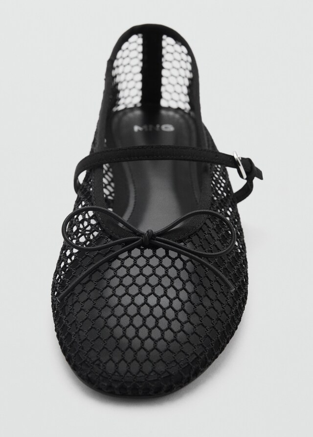Mango Mesh-Ballerina mit Schnallenriemen Speichern exportieren