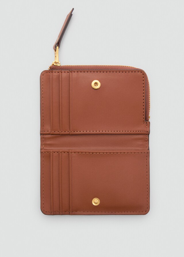 Mango Brieftasche mit Klappe aus kontrastierendem Canvas Meist gekauft