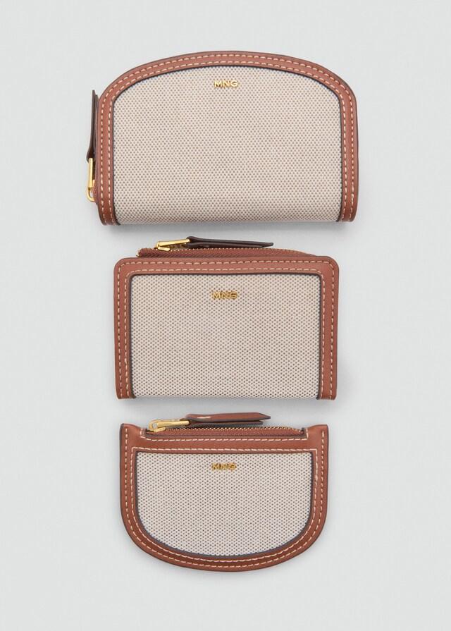 Mango Brieftasche mit Klappe aus kontrastierendem Canvas Meist gekauft