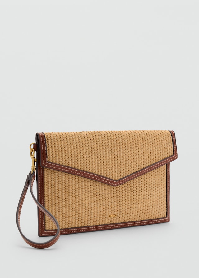 Mango Pochette mit Raffiabast-Effekt Fabrik Onlineshop