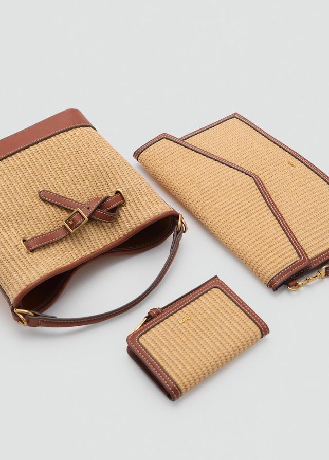 Mango Pochette mit Raffiabast-Effekt Fabrik Onlineshop