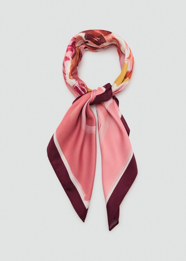 Mango Satiniertes Halstuch mit Blumenprint Sonderangebot