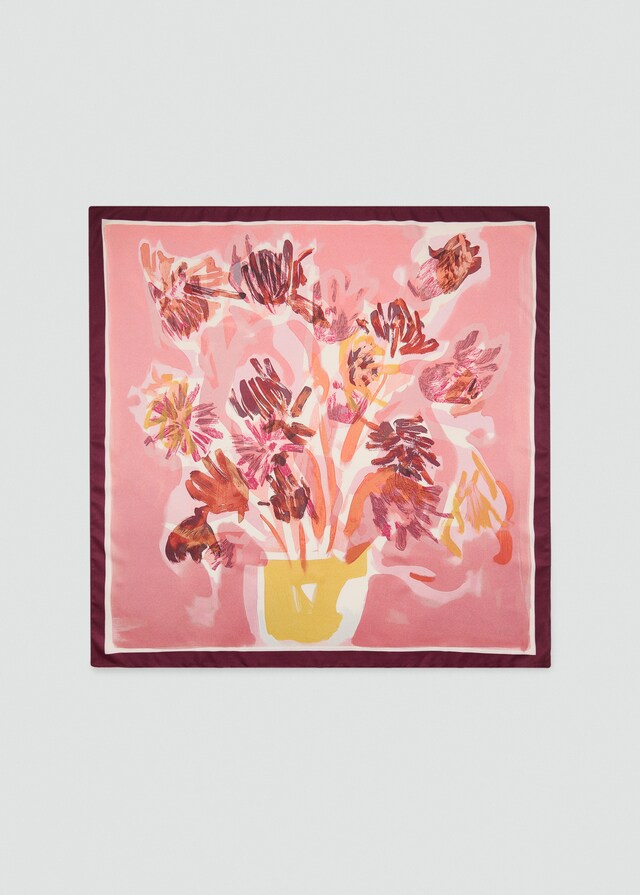 Mango Satiniertes Halstuch mit Blumenprint Sonderangebot