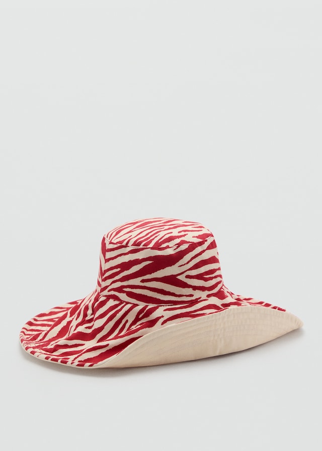 Mango Wendbarer Bucket Hat mit Zebramotiv Weihnachtsangebot