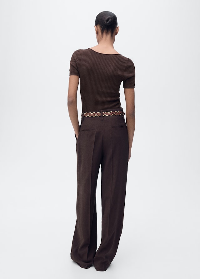 Mango Strickpullover aus Leinengemisch 2025