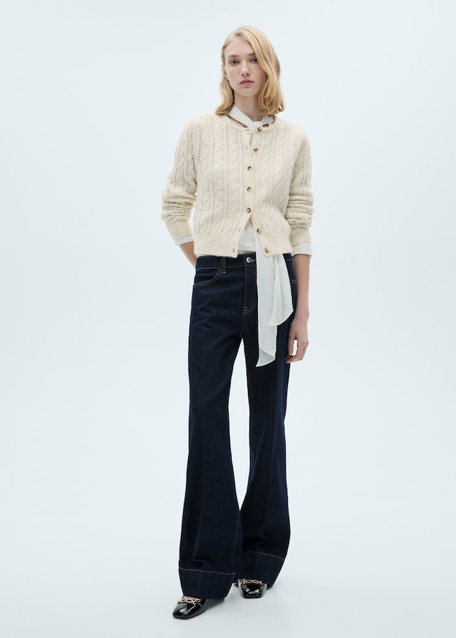 Mango Zopfmuster-Cardigan mit Ajourdetails Auslauf