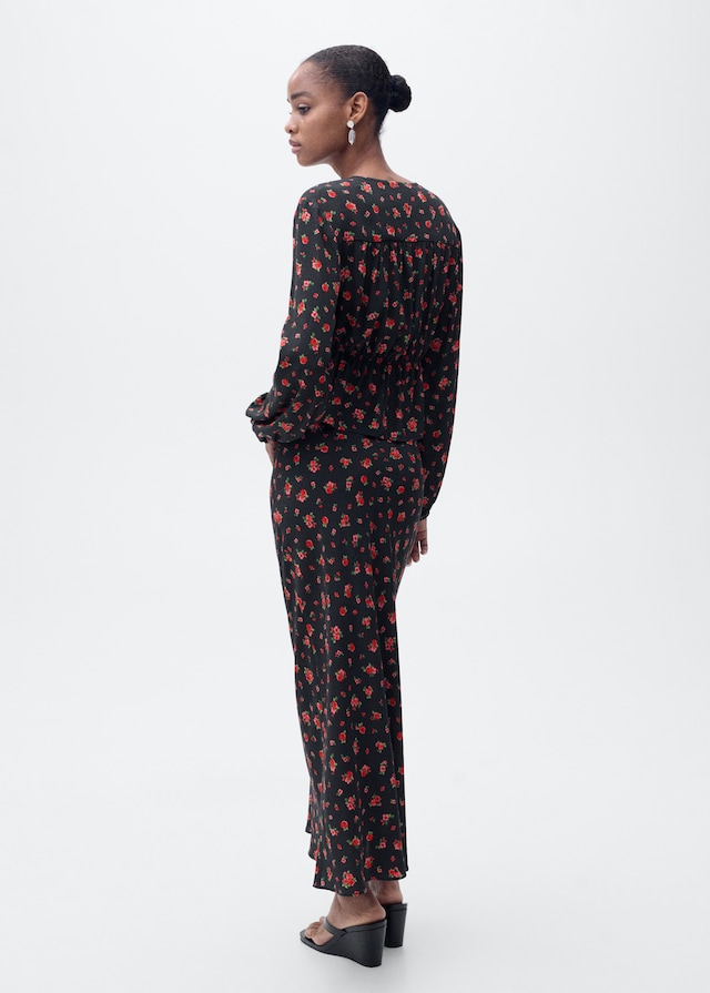 Mango Langer ausgestellter Rock mit Blumen Hotsell