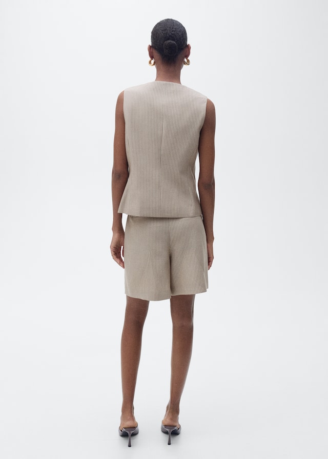 Mango Gestreifte Anzug-Bermudashorts Neueste Mode