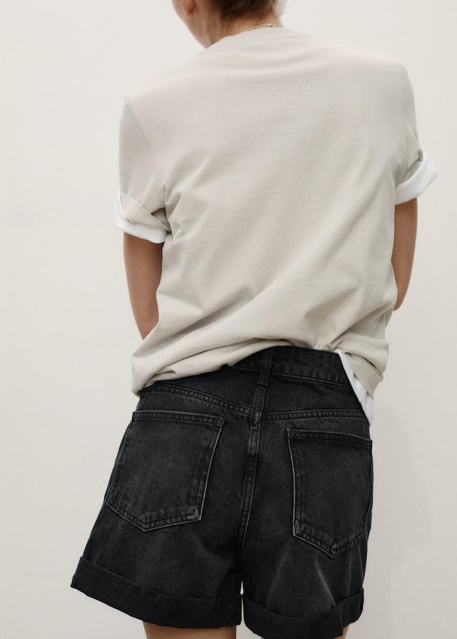 Mango Shorts mit hohem Bund und umgeschlagenem Saum Online Outlet
