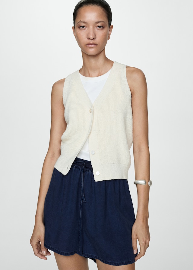 Mango Lyocell-Shorts mit Stretchbund Exklusive Angebote