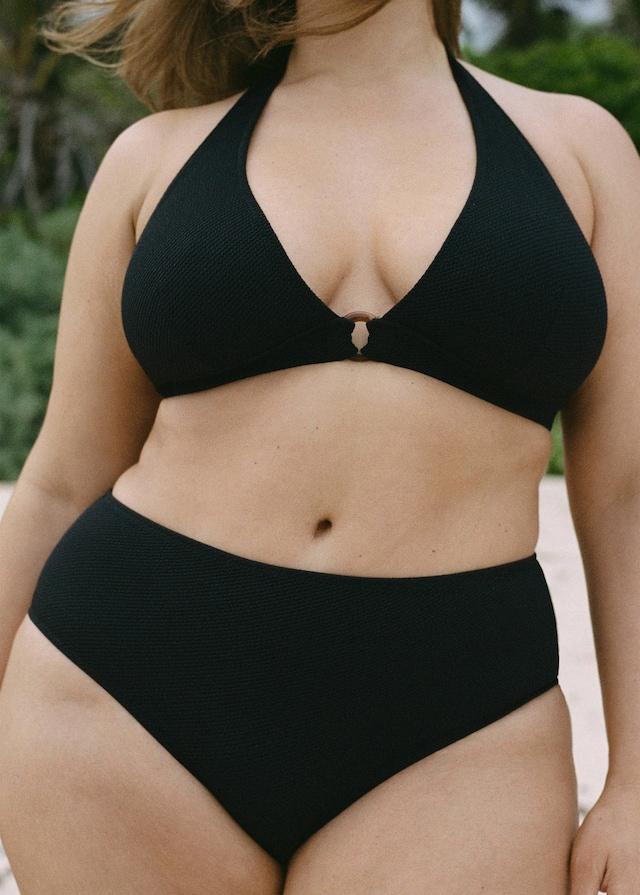 Mango Bikini-Slip mit hoher Taille aus Ripp Neuheiten