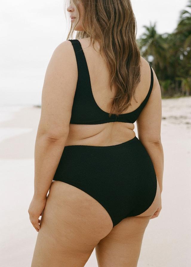 Mango Hochtaillierter Bikini-Slip mit Frottee-Effekt Räumungsverkauf