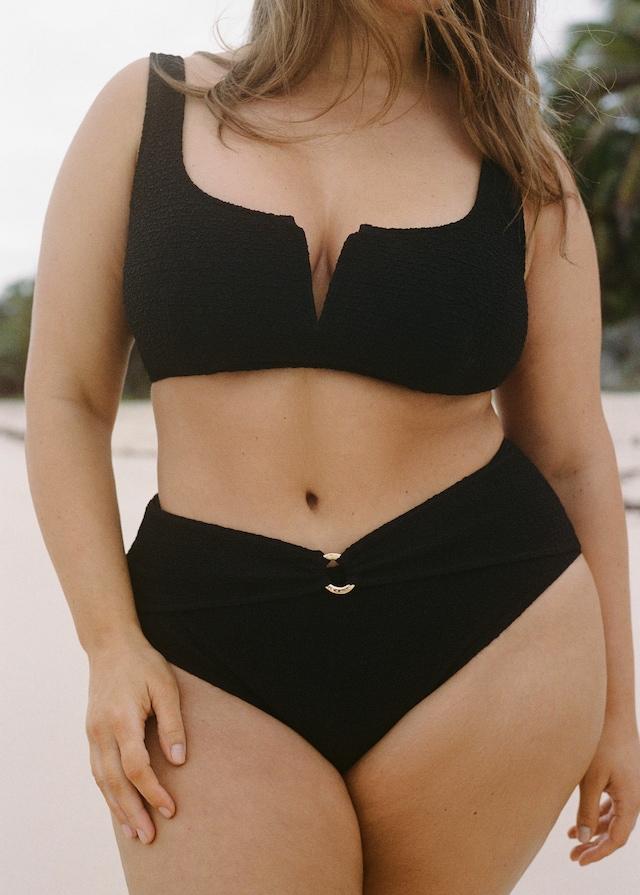 Mango Hochtaillierter Bikini-Slip mit Frottee-Effekt Räumungsverkauf