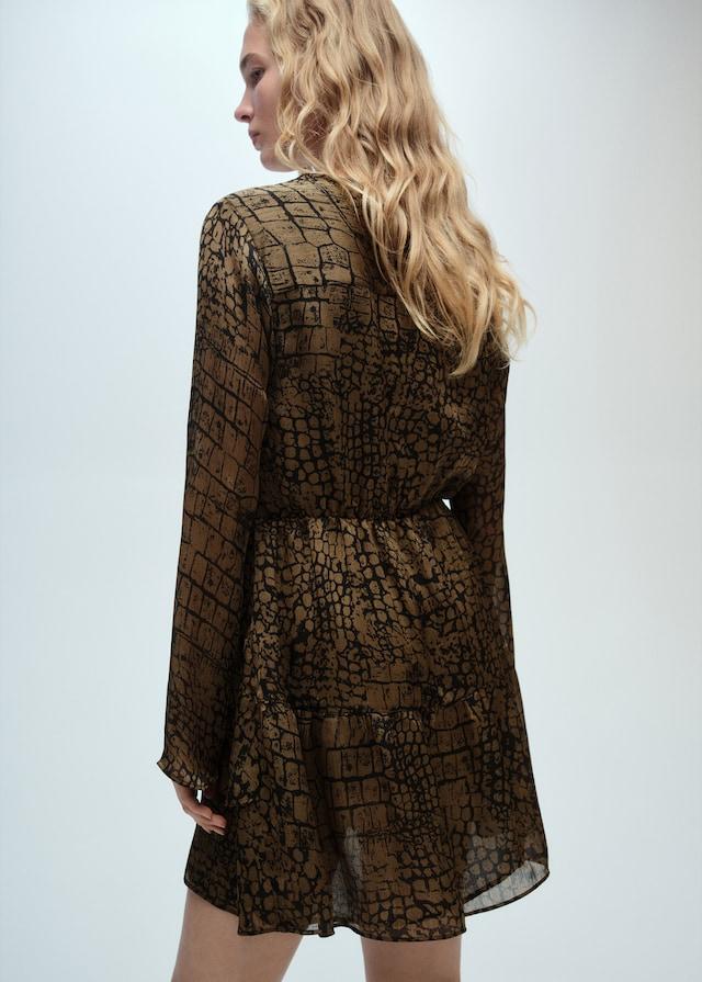 Mango Volantkleid mit Animal-Print Letzte 2 Tage