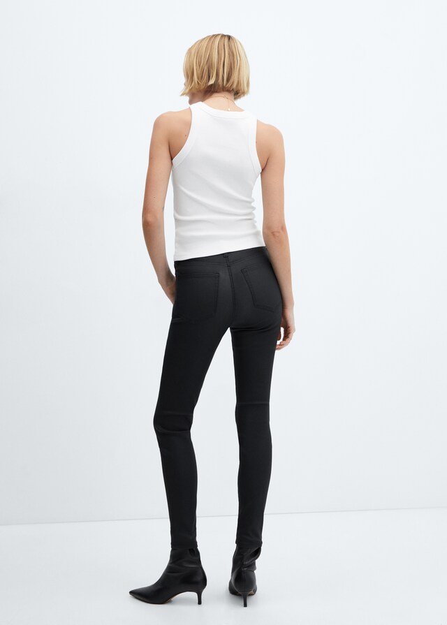 Mango Skinny Coated-Jeans mit hohem Bund Zeitbegrenzte Promotion