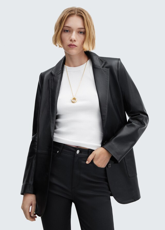 Mango Skinny Coated-Jeans mit hohem Bund Zeitbegrenzte Promotion