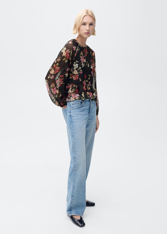 Mango Florale Rüschenbluse Rabatte dieses Monats