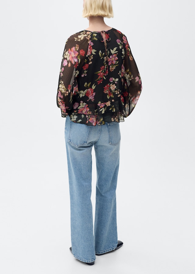 Mango Florale Rüschenbluse Rabatte dieses Monats