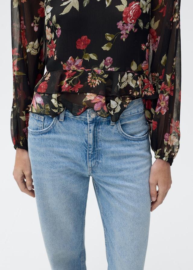 Mango Florale Rüschenbluse Rabatte dieses Monats