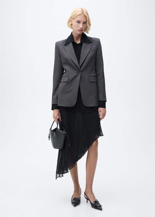 Mango Gerader Blazer mit Mikro-Hahnentrittmuster Outlet