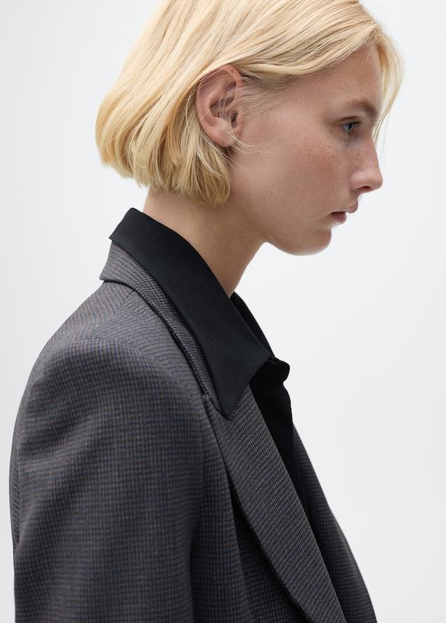 Mango Gerader Blazer mit Mikro-Hahnentrittmuster Outlet