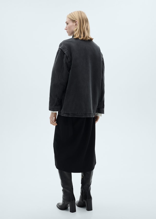 Mango Jacke mit Taschen und Cordkragen Fabrikverkauf