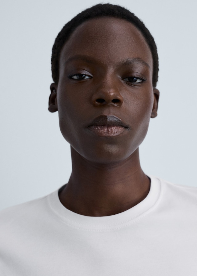 Mango Feines Rundhals-T-Shirt Flash Sale