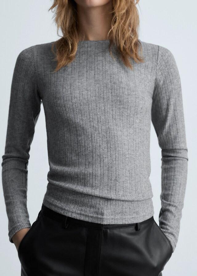 Mango Langärmliges Pointelle-T-Shirt Black Friday