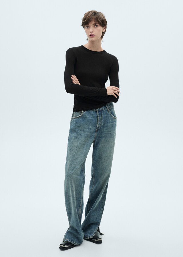 Mango Tailliertes Langarm-T-Shirt Cyber Monday