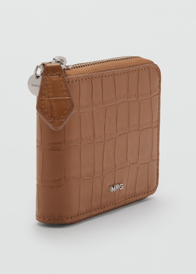 Mango Mini-Brieftasche mit Krokoleder-Effekt Neueste Stile