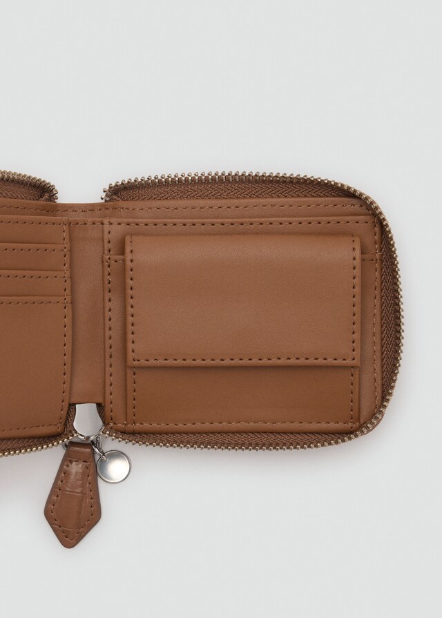 Mango Mini-Brieftasche mit Krokoleder-Effekt Neueste Stile