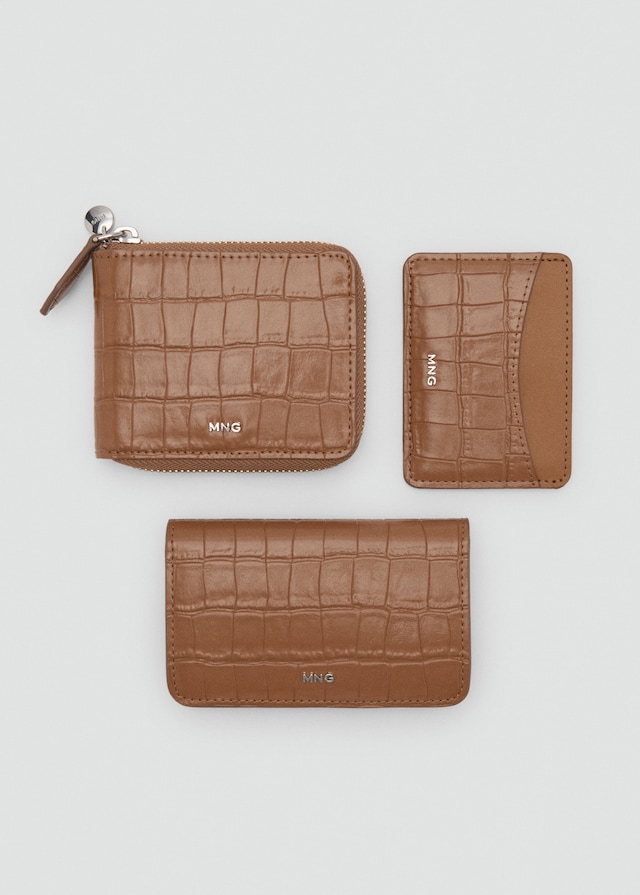 Mango Mini-Brieftasche mit Krokoleder-Effekt Neueste Stile